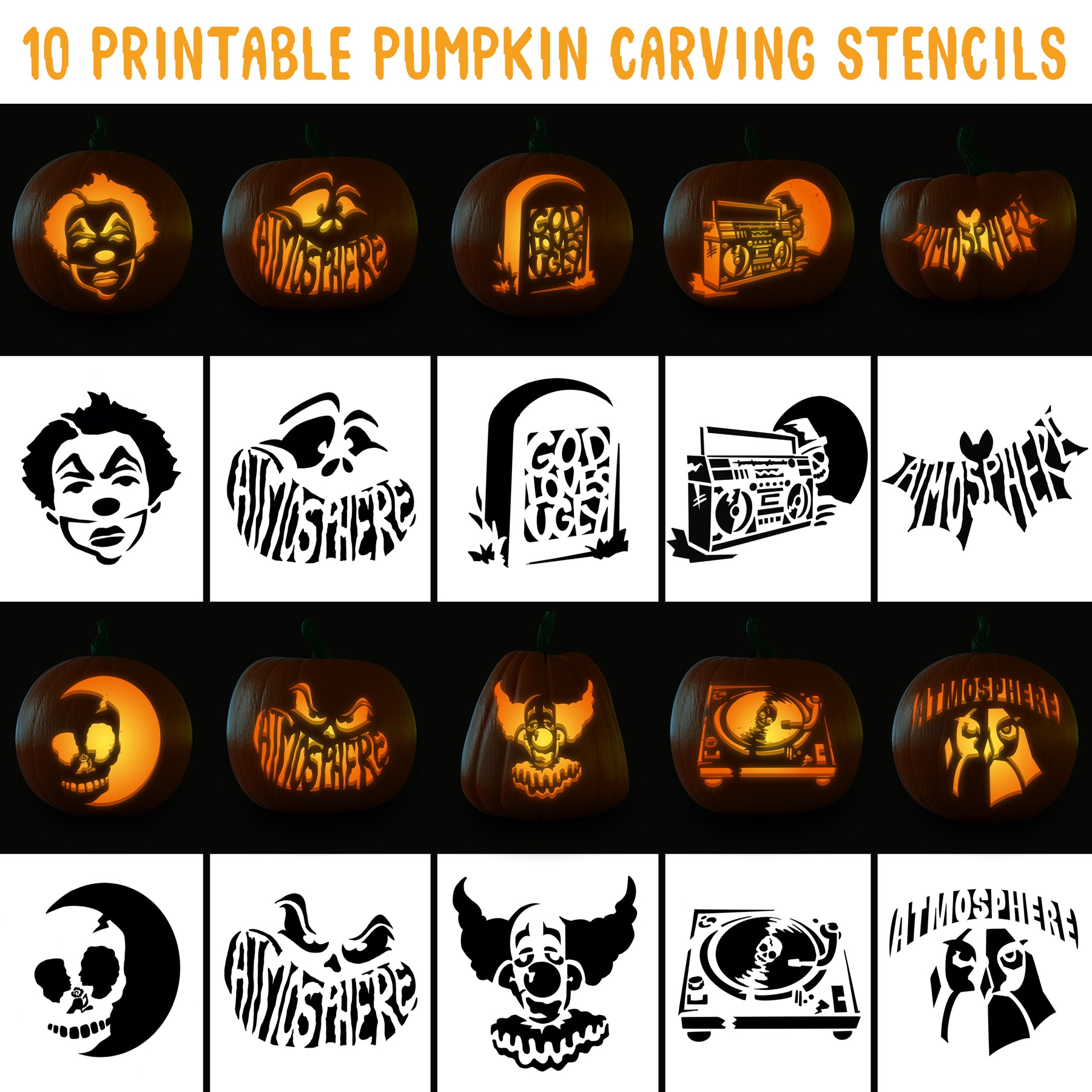 Printable Pumpkin Carving Stencils – Atmosphere printable-pumpkin-carving-stencils-atmosphere